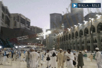 Kabe'deki kaza anı böyle görüntülendi