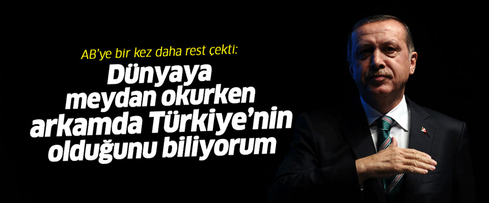Erdoğan: Dünyaya meydan okurken, arkamda tüm Türkiye'nin olduğunu biliyorum