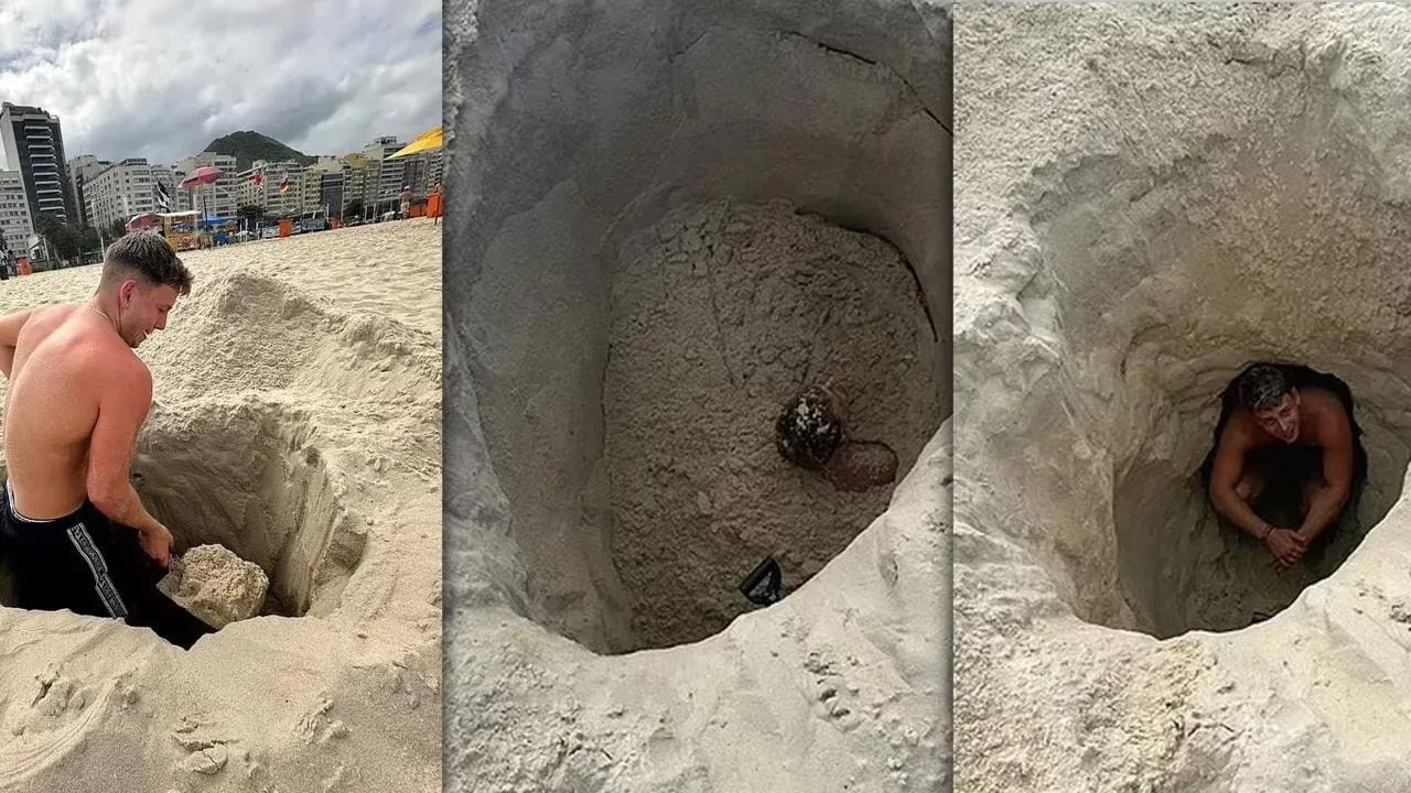 Sıkıntıdan kazdığı çukurdan çıkamadı