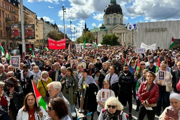 Soykırımcı İsrail'e İsveç'te protesto: Gıda kıtlığına son verilsin