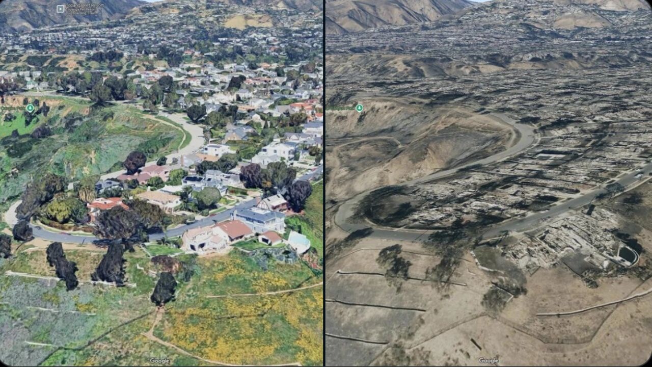 Yangından önce-yangından sonra... California yok oldu!