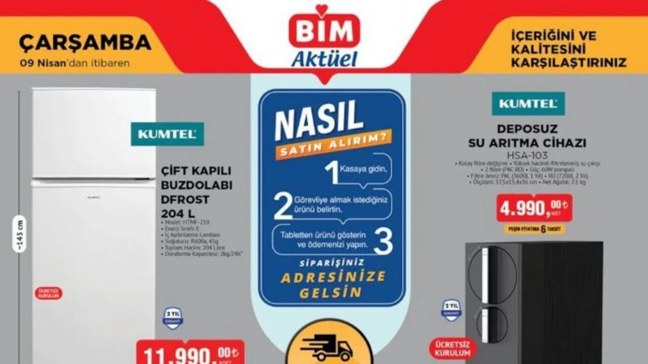 BİM 9 Nisan 2025 Çarşamba aktüel ürünler kataloğu yayınlandı: Buzdolabı, yataklı koltuk ve daha fazlası raflarda