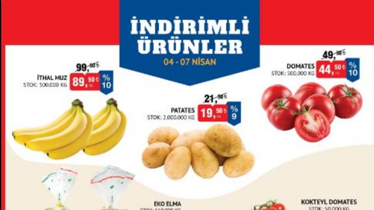 BİM'de 4-7 Nisan tarihleri arasında taze meyve ve sebzelerde indirim fırsatı
