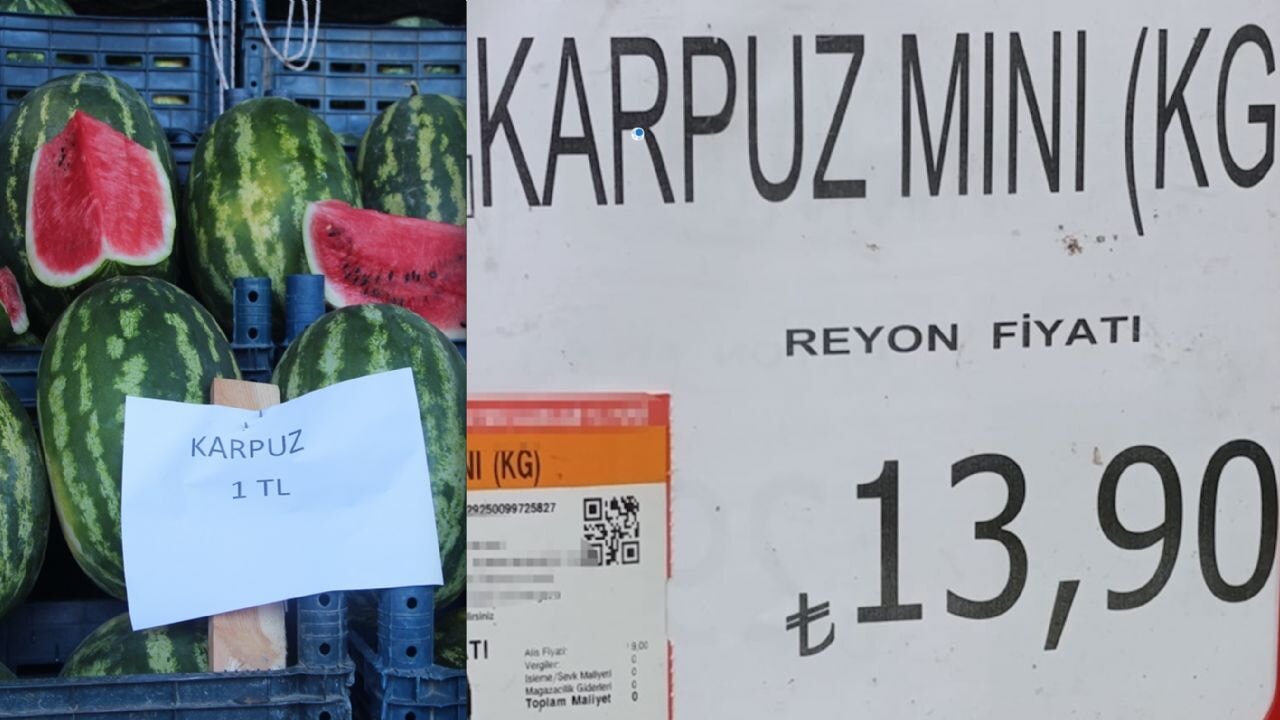 Halde kilosu 1 TL olan karpuz markette 14 TL