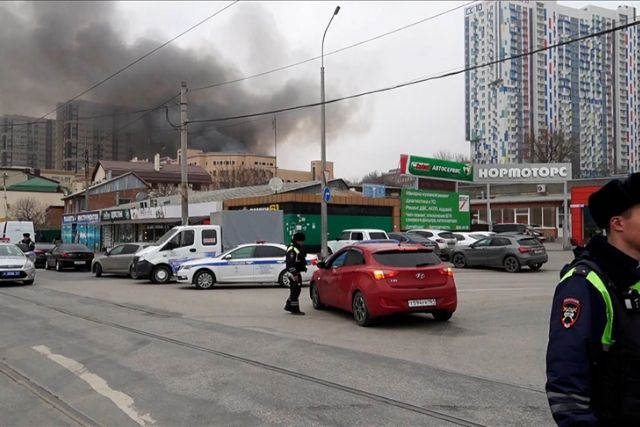 Fire at Russian security service building kills 1, injures 2