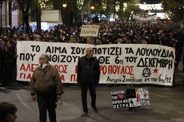Thousands march in Greek capital on 15th anniversary of teen’s killing by police