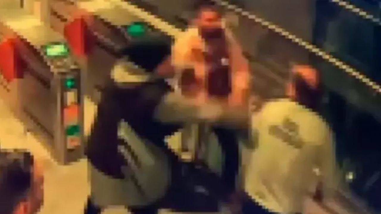 Marmaray'da korkunç olay! Güvenlik görevlisi saldırganı bacağından vurdu