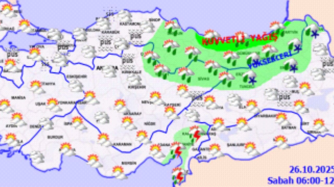 Meteoroloji'den kuvvetli yağış uyarısı