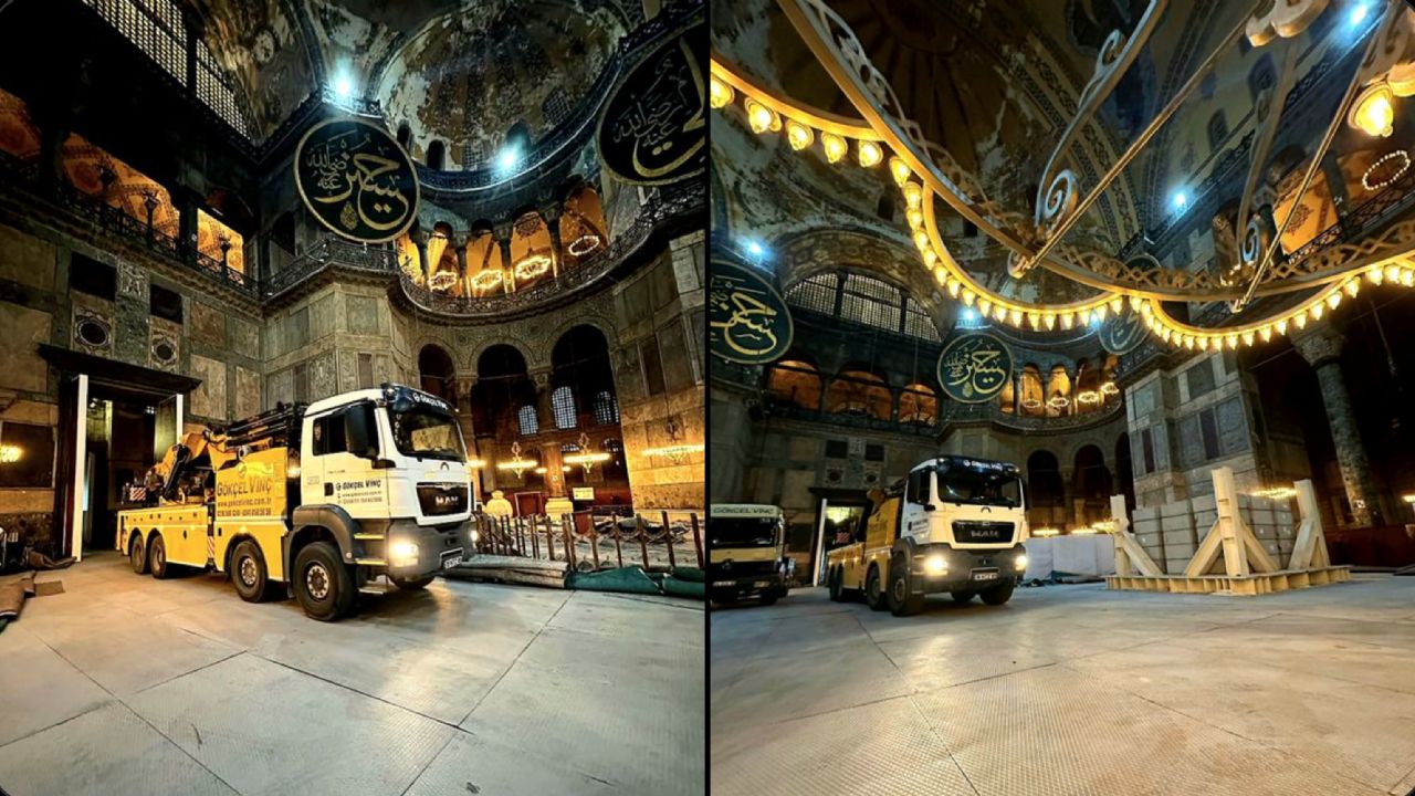 Ayasofya'da vinçlerin ne işi var? Prof. Güleç'ten açıklama...