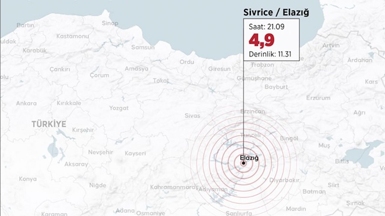 Elazığ'daki 4,9'luk deprem 'artçı' çıktı