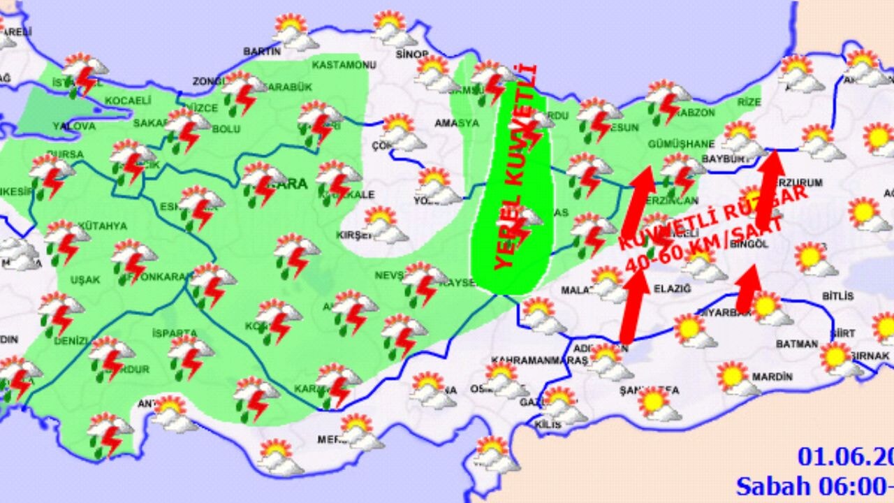 Hava durumu 1 Haziran 2025