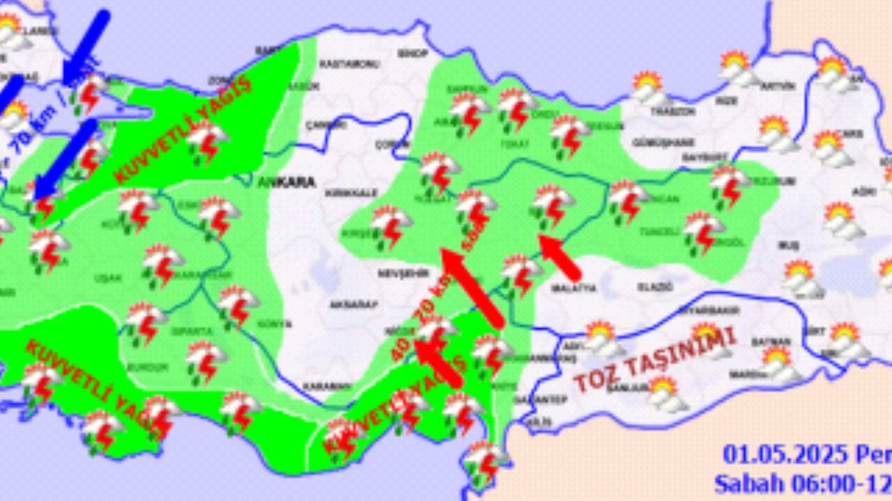 Hava durumu 1 Mayıs 2025