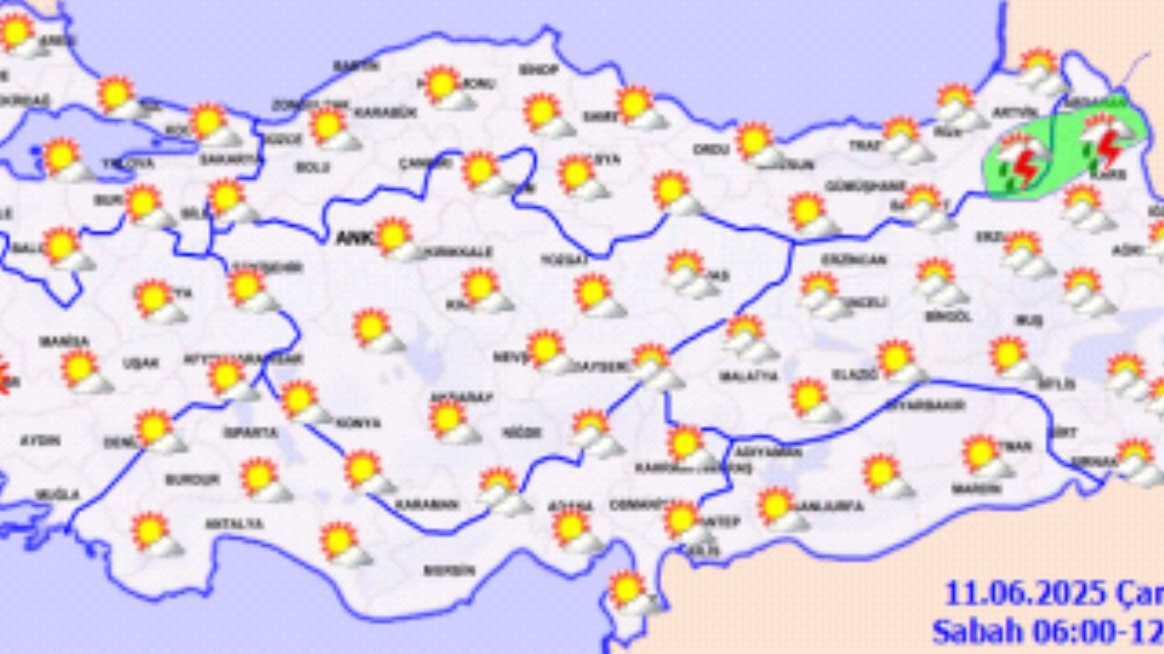 Hava durumu 12 Haziran 2025