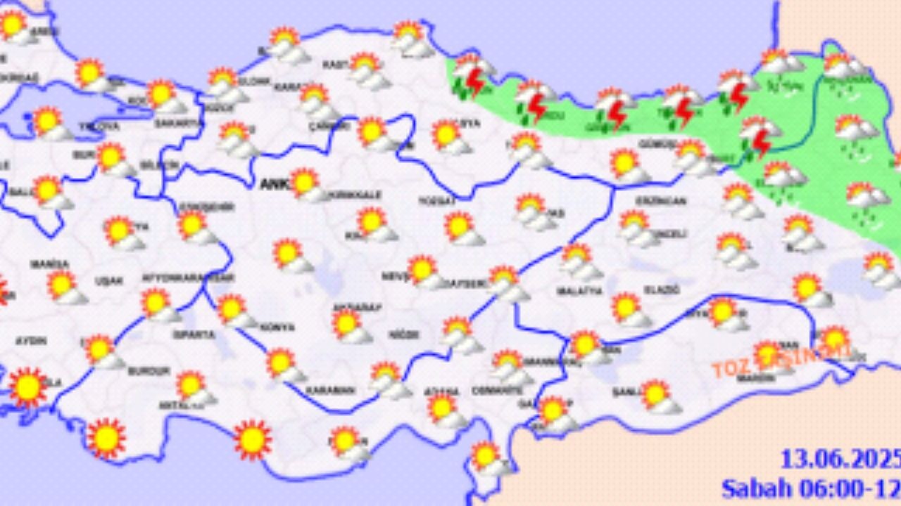 Hava durumu 13 Haziran 2025