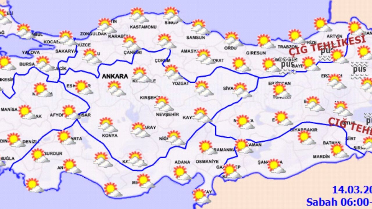 Hava durumu. 14 Mart 2025