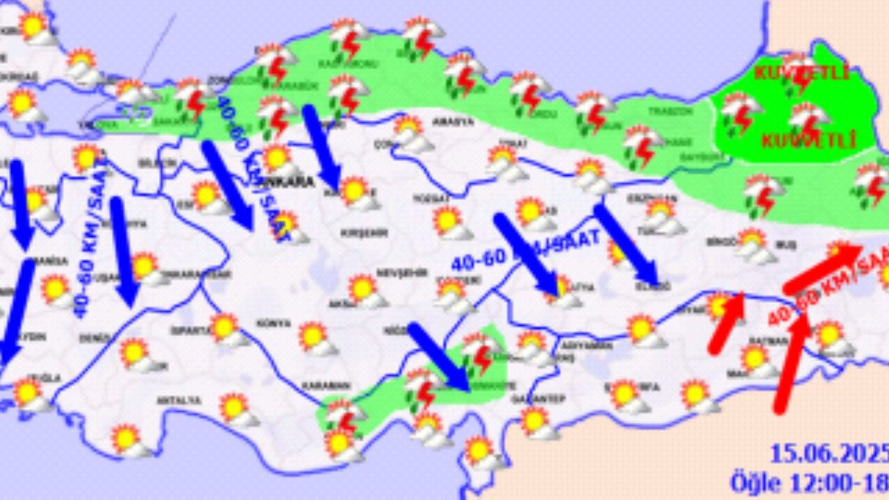 Hava durumu 15 Haziran 2025