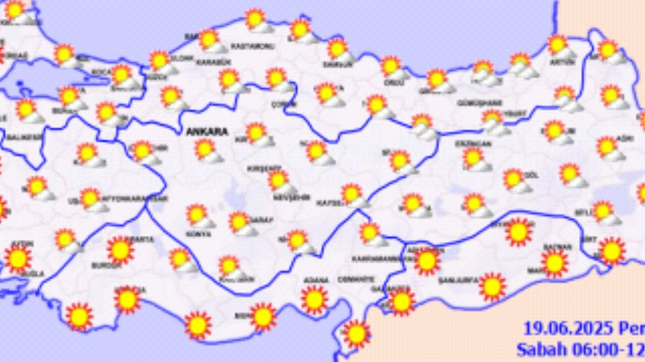 Hava durumu 19 Haziran 2025