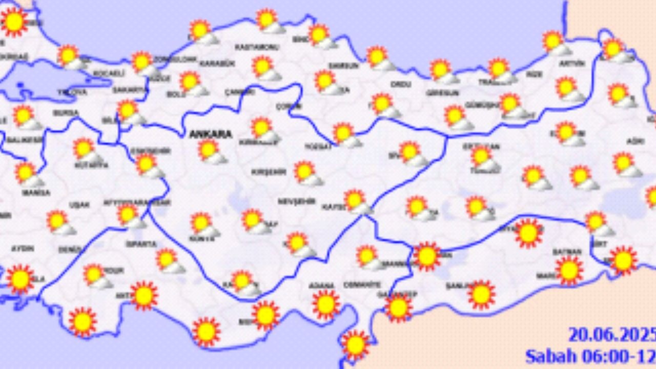 Hava durumu 20  Haziran 2025