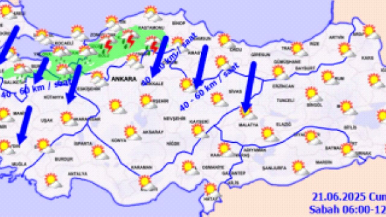 Hava durumu 21 Haziran 2025