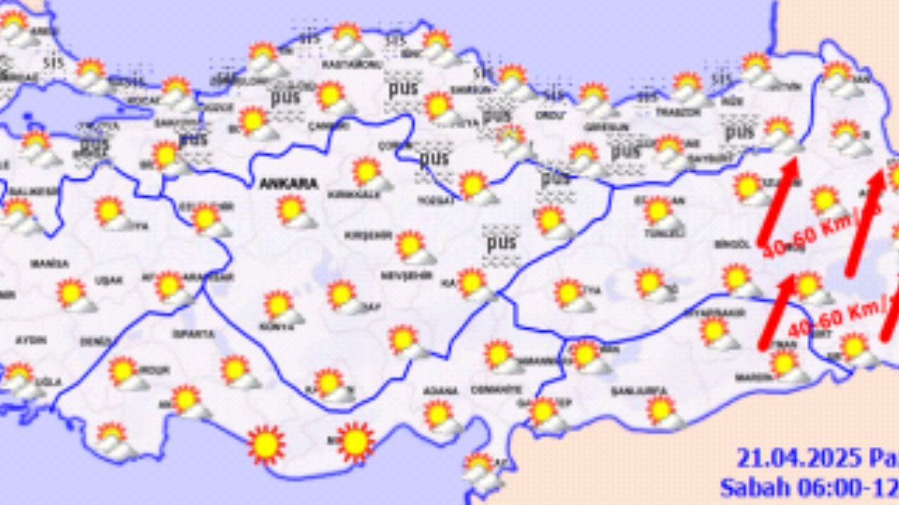 Hava durumu 21 Nisan 2025