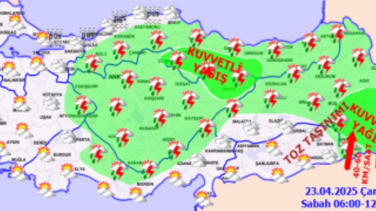 Hava durumu 23 Nisan 2025