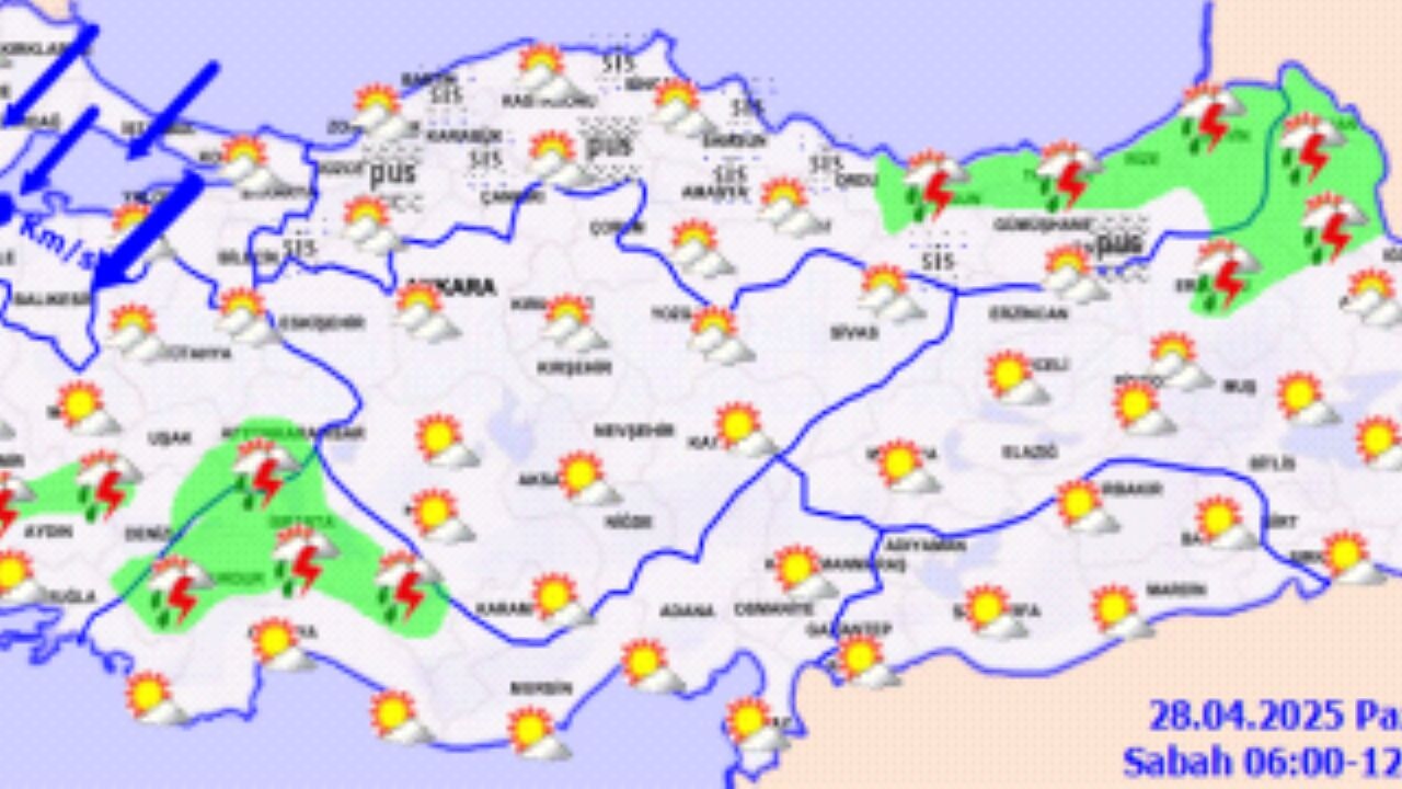 Hava durumu 28 Nisan 2025