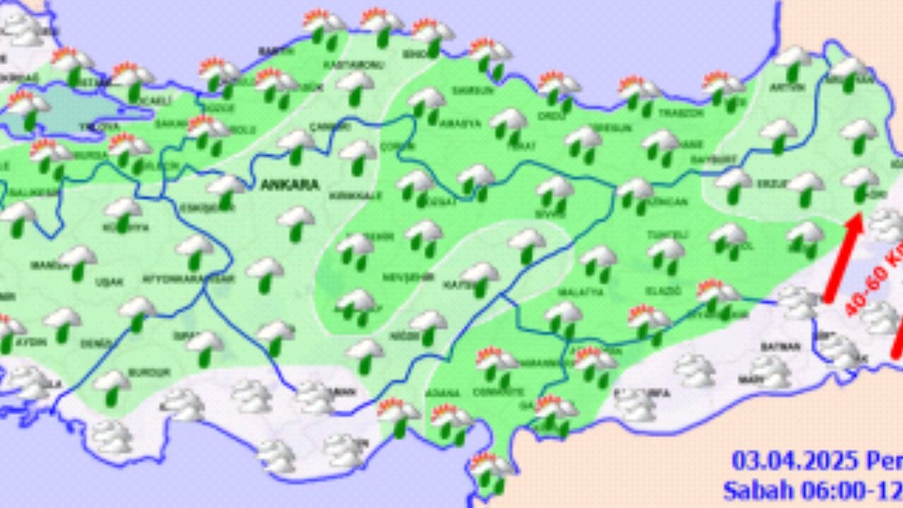 Hava durumu 3 Nisan 2025