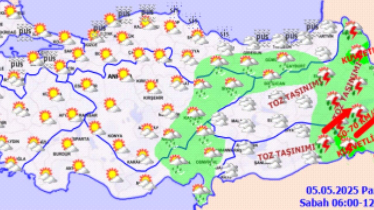 Hava durumu 5 Mayıs 2025