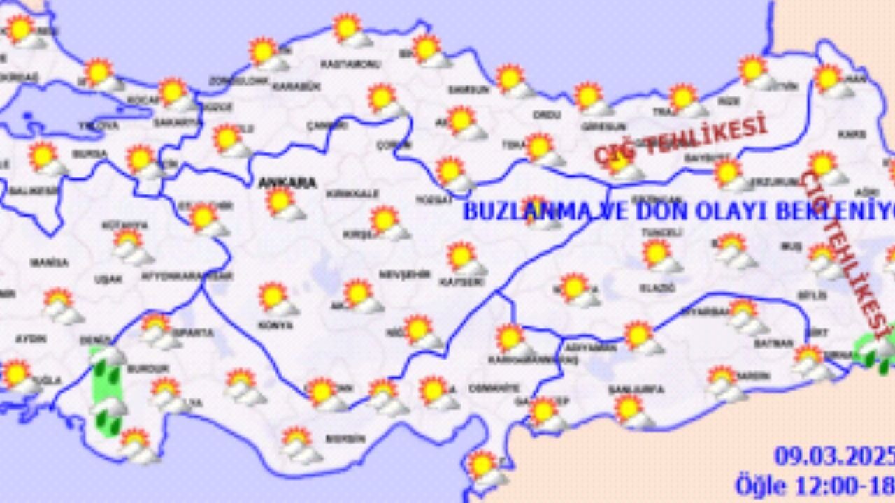 Hava durumu 9 Mart 2025