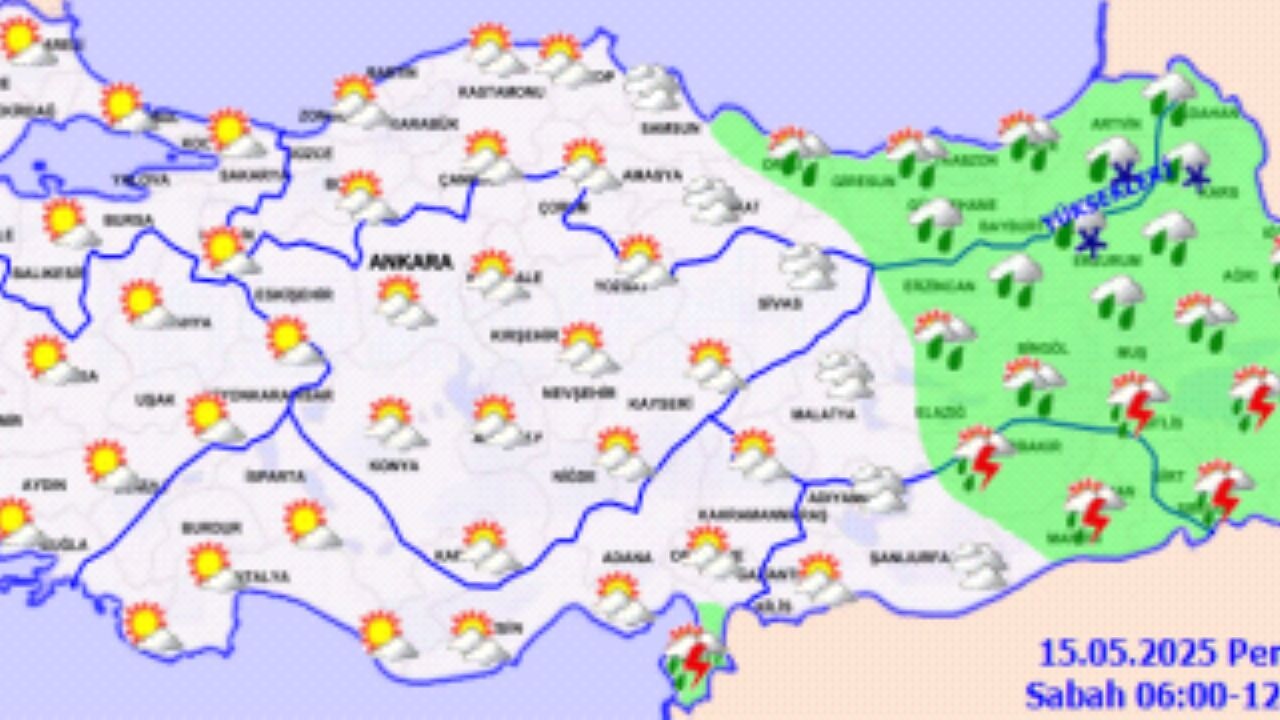 Türkiye geneli hava durumu 15 Mayıs 2025