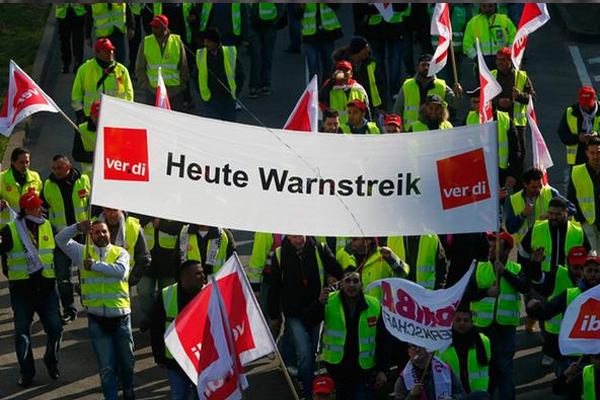 Almanya'da grevin maliyeti 500 milyon euro