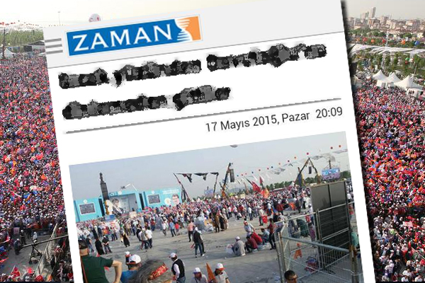 Zaman miting haberini nasıl gördü?