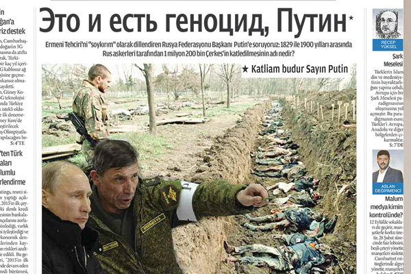 Putin'e Rusça başlıkla katliam hatırlatıldı
