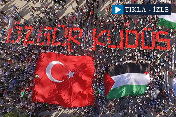 Onbinler Mavi Marmara ve Kudüs için yürüdü