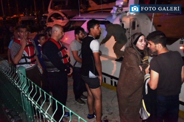 Bodrum'da göçmenleri taşıyan bot battı