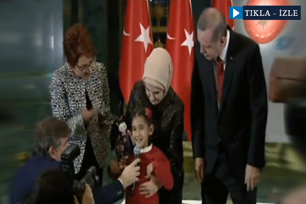 Erdoğan minik Belenay'a eşlik etti