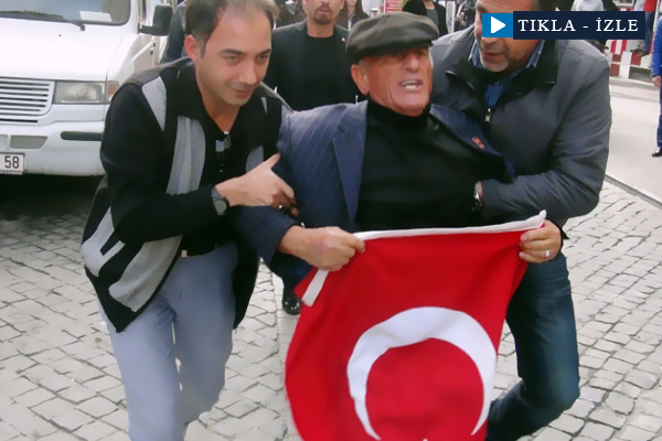 HDP eylemine bayraklı tepki