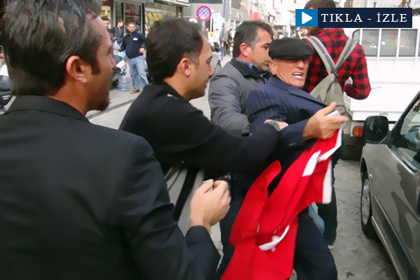 HDP eylemine bayraklı tepki