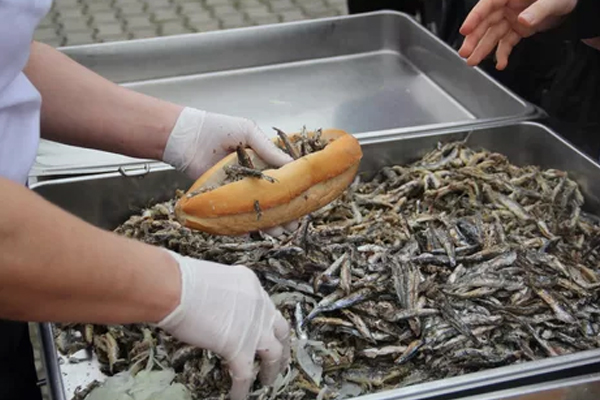 Hamsi şenliğinde yaklaşık 1 ton hamsi tüketildi