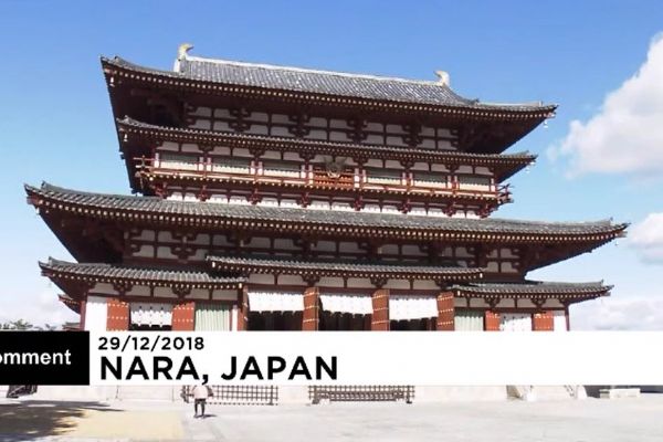 Japonya'da Yakushiji Tapınağı'nın geleneksel temizliği yapıldı