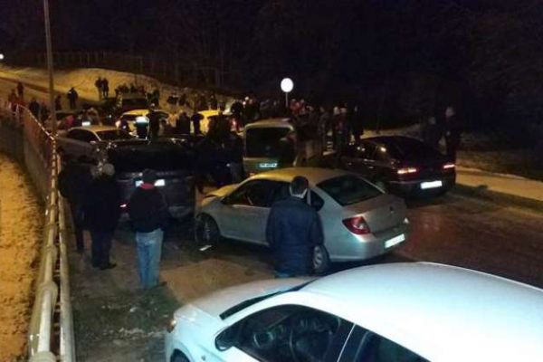 Samsun'da zincirleme kaza, 14 araç birbirine girdi