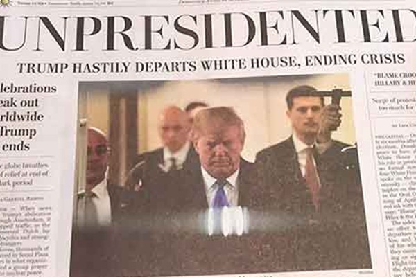 ABD'yi sarsan manşet: Trump istifa edip kaçtı