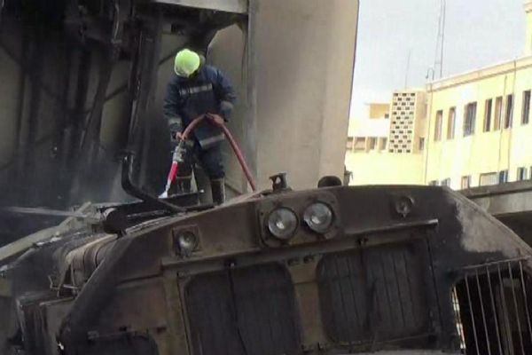 Mısırda meydana gelen tren kazası anına ait görüntüler