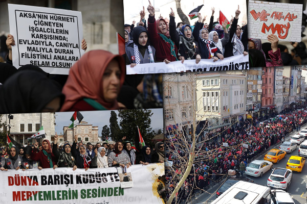 Filistinli kadınlar için 'Hepimiz Meryemiz' yürüşü