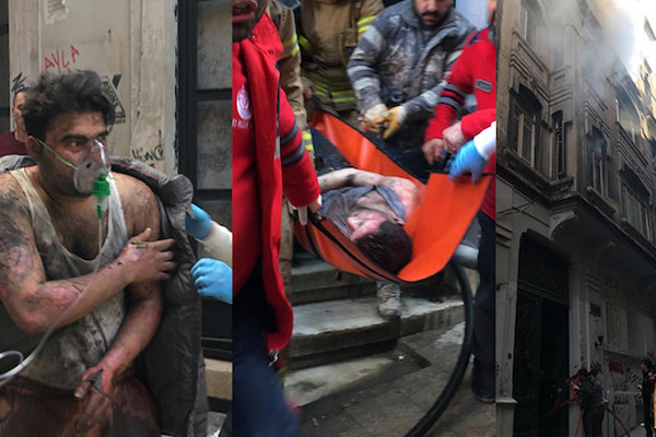 Beyoğlu'nda 5 katlı binada yangın