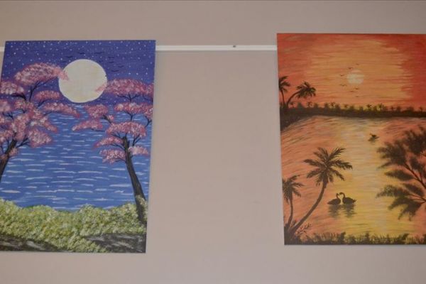 Suriyeli engelli Hamudi'nin resim sergisi açıldı