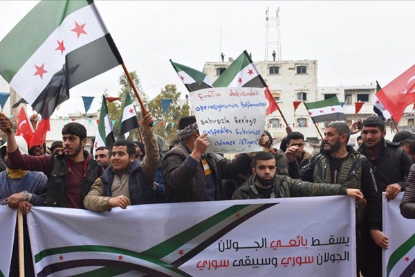 Suriye'de Türkiye'ye destek gösterisi