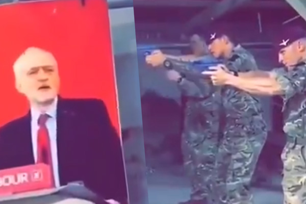 İngiliz askerleri, Jeremy Corbyn'i hedef tahtası yaptı