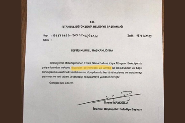 Ekrem İmamoğlu'ndan, İBB'nin veri tabanının kopyalatılması talimatı