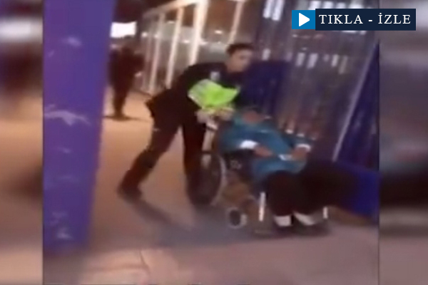Mülteci kadını tekerlekli sandalyeden attılar